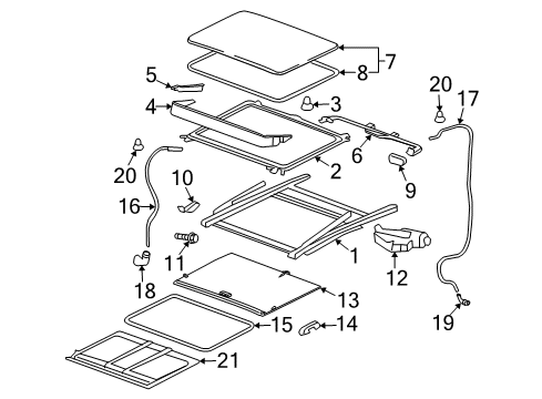 2008 Saturn Aura Sunroof, Body Diagram 1 - Thumbnail