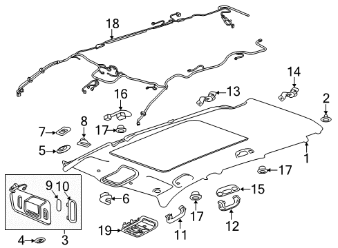 2017 Cadillac XT5 Grille, Titanium Diagram for 22923874