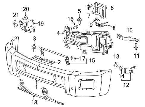 2017 Chevy Silverado 2500 HD Front Bumper Diagram 1 - Thumbnail