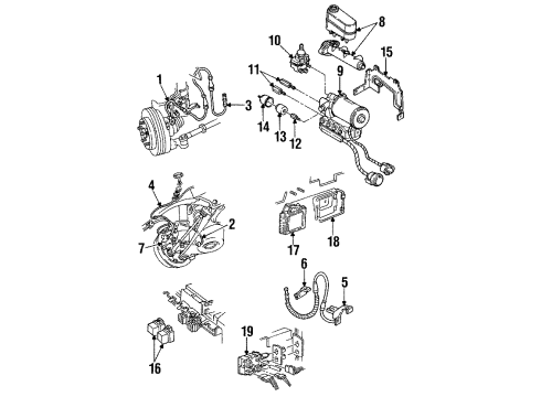 1994 Oldsmobile 88 High Note Horn, Green Line, Passenger Side Diagram for 84594588