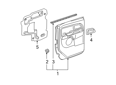 2004 GMC Canyon Interior Trim - Rear Door Diagram 2 - Thumbnail