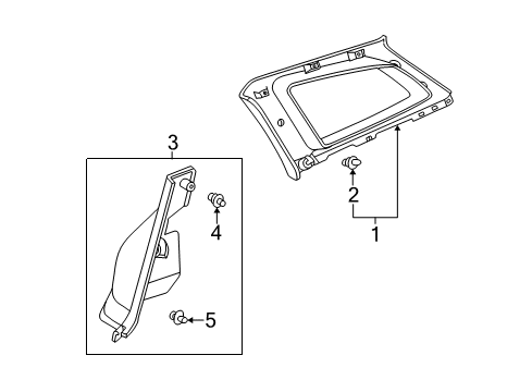 2004 Pontiac Vibe Interior Trim - Quarter Panels Diagram