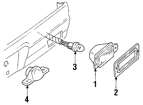1990 Buick Skylark Backup Lamps, License Lamps Diagram