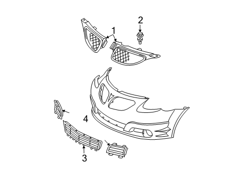 2005 Pontiac Vibe Grille & Components Diagram