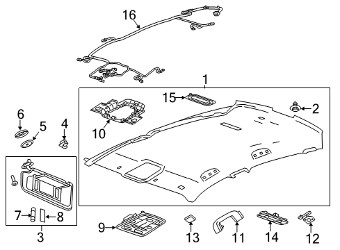 2020 Chevy Impala Interior Trim - Roof Diagram