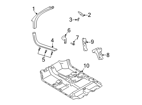 2005 Chevy Monte Carlo Interior Trim - Pillars, Rocker & Floor Diagram