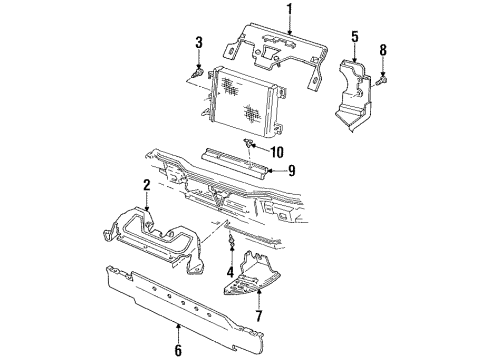 1999 Pontiac Firebird Air Baffle Diagram 1 - Thumbnail
