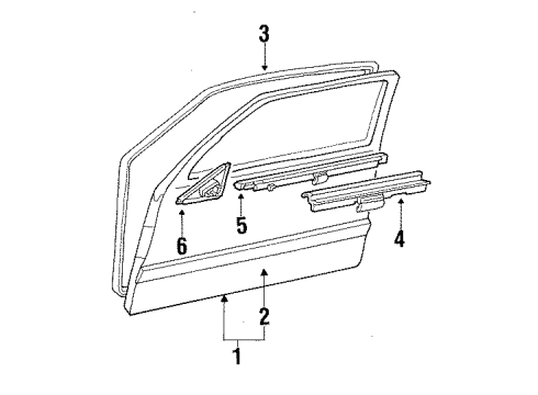 1986 Buick Skylark Belt Weatherstrip, Front Driver Side Diagram for 20633523