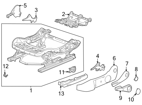 2021 Buick Encore GX Manual Seat Tracks & Components Diagram 1 - Thumbnail