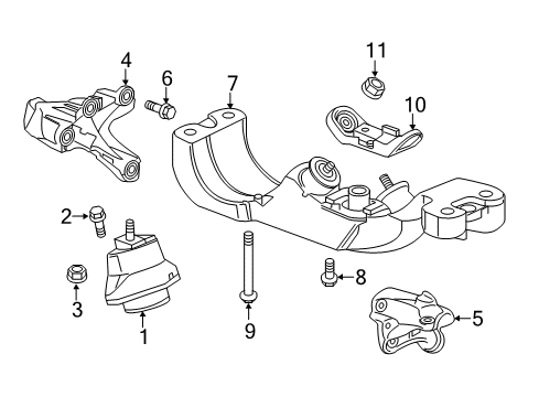 2017 Cadillac CTS Mount Bracket, Passenger Side Diagram for 23267512
