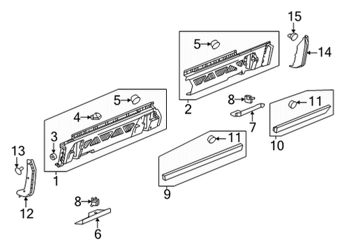 2023 GMC Hummer EV Pickup Exterior Trim - Pillars Diagram