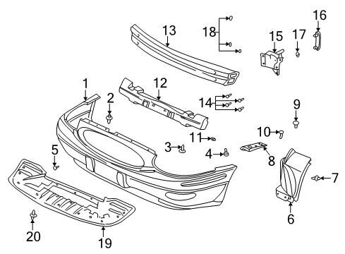 2005 Buick LeSabre Front Bumper Diagram