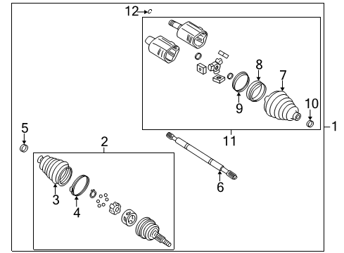 2002 Cadillac Seville CV Joints Diagram for 26075596