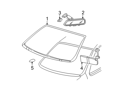 2004 Pontiac Sunfire Windshield Glass Diagram