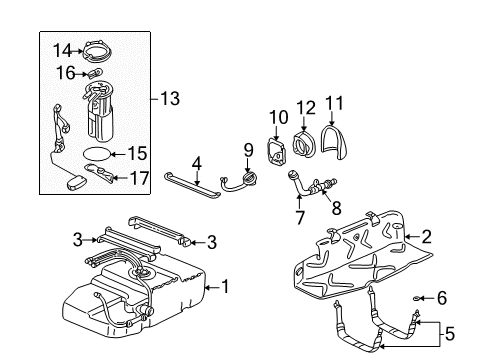 2004 GMC Safari Fuel System Components Diagram