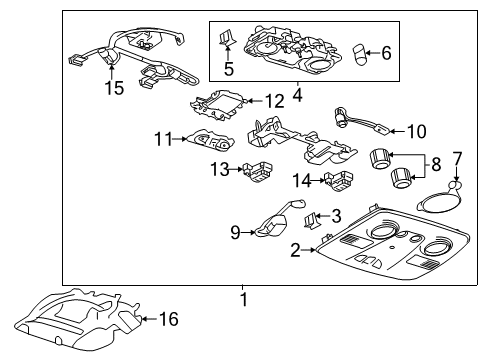 2016 Buick Enclave Overhead Console Diagram 2 - Thumbnail