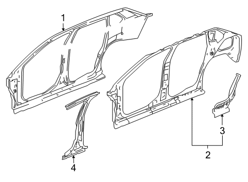2007 Chevy Malibu Center Pillar Reinforcement, Outer Driver Side Diagram for 22724355