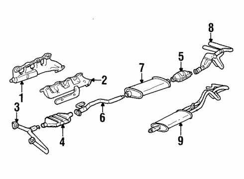 1988 Chevy C3500 Catalytic Converter Diagram for 25100464