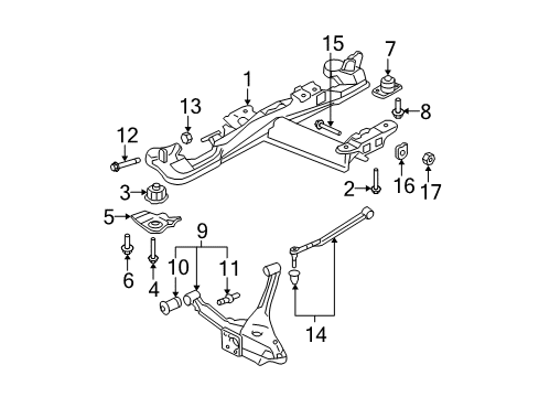 2006 Cadillac DTS Rear Suspension Components, Ride Control, Stabilizer Bar Diagram 1 - Thumbnail