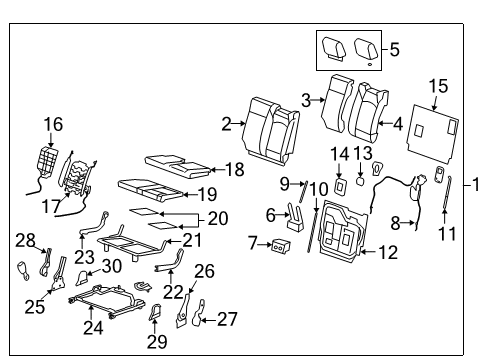 2012 Chevy Traverse Latch Cover, Titanium, Rear Diagram for 25956818