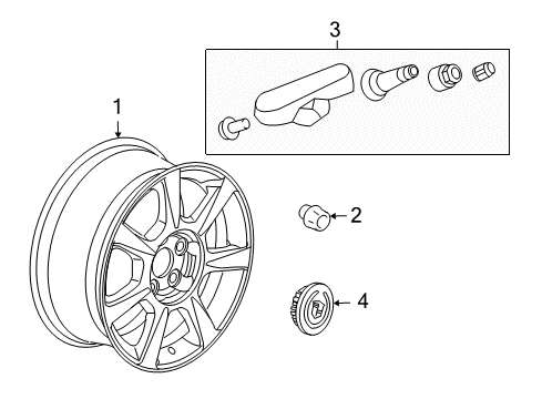 2014 Cadillac CTS Wheels, Covers & Trim Diagram 4 - Thumbnail