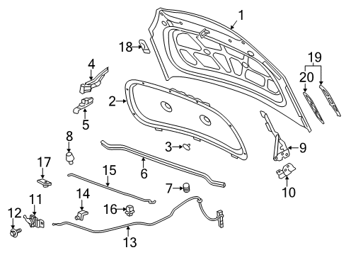 2017 Buick Verano Hood & Components, Exterior Trim Diagram