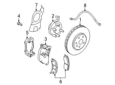 2011 Cadillac STS Flex Hose, Front Driver Side Diagram for 19366716