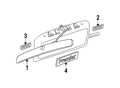 2002 Oldsmobile Silhouette Nameplate, Gold Diagram for 10308187