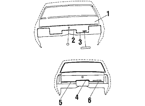 1988 Oldsmobile Cutlass Calais Trunk Lid Diagram 1 - Thumbnail