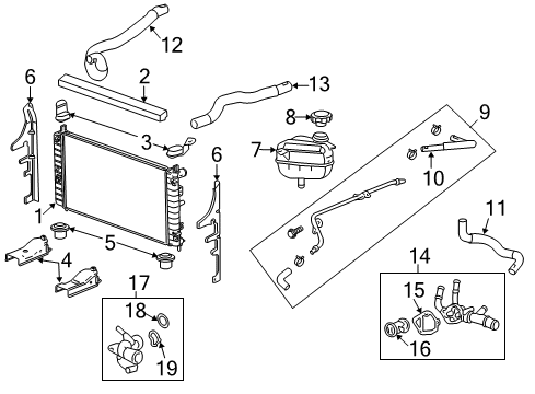 2008 Pontiac G6 Radiator & Components Diagram 3 - Thumbnail