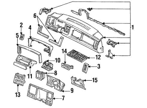 1993 GMC C2500 Suburban A/C & Heater Control Units Diagram