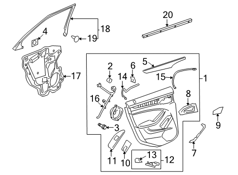 2010 Cadillac CTS Light Bar, Rear Diagram for 15243684