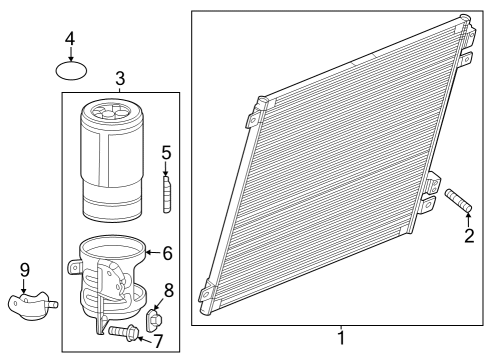 2023 GMC Hummer EV Pickup A/C Condenser Diagram