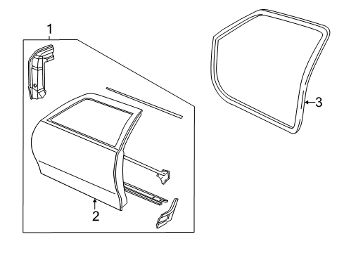 2005 Chevy Cavalier Door & Components Diagram