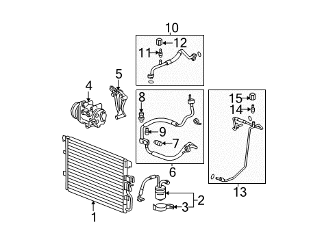 2005 Chevy Equinox A/C Condenser, Compressor & Lines Diagram