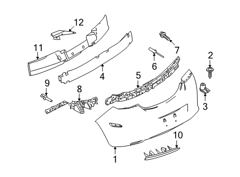 2008 Saturn Astra Bumper Cover Diagram for 94711094