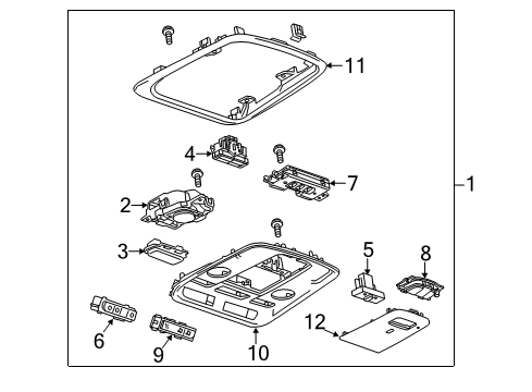 2016 Cadillac ELR Overhead Console Diagram