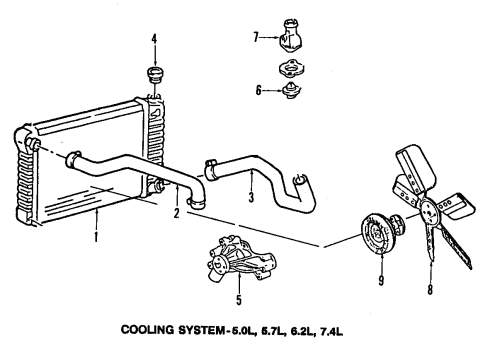 1992 GMC G3500 Upper Hose Diagram for 15685710