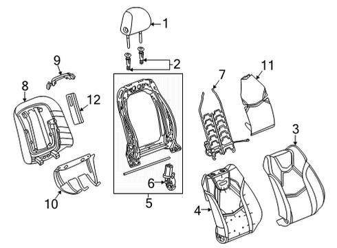 2021 Cadillac CT5 Seat Back Pad, Front Diagram for 84776587