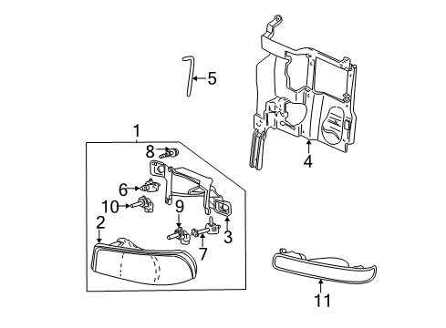 2006 GMC Sierra 3500 Bulbs Diagram