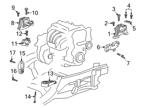 2020 GMC Terrain Transmission Mount Diagram for 84927100