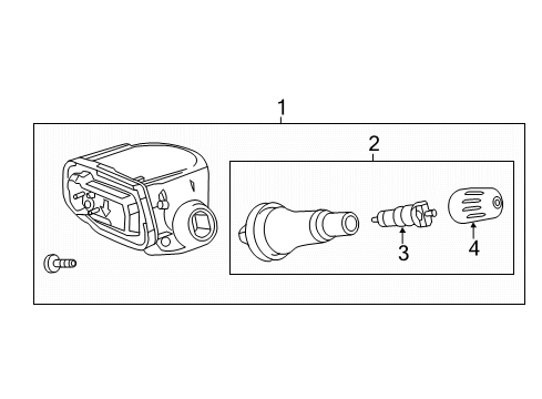 2021 Cadillac XT6 TPMS Sensor Diagram for 84413357