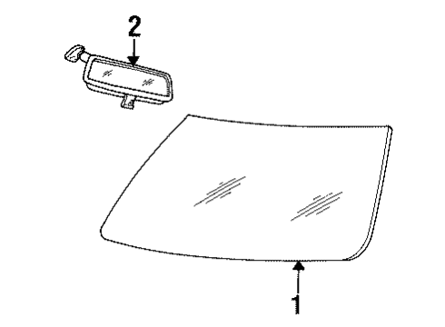 1987 Cadillac DeVille Windshield Glass, Reveal Moldings Diagram 1 - Thumbnail
