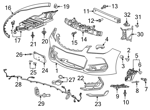 2017 Chevy SS Air Cleaner Assembly Bolt Diagram for 11519385