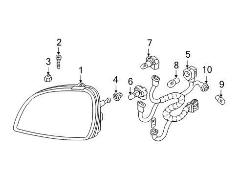 2004 Cadillac DeVille Bulbs Diagram