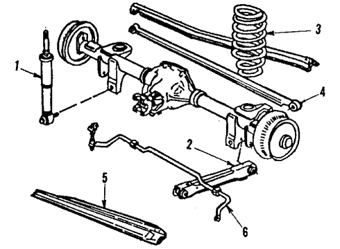 1987 Chevy Camaro Rear Suspension Components, Stabilizer Bar Diagram
