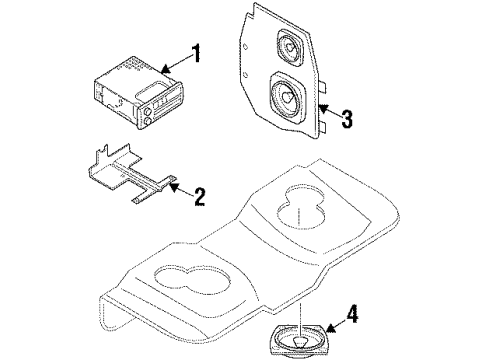 1998 Buick LeSabre Front Driver Speaker, Driver Side Diagram for 16186179