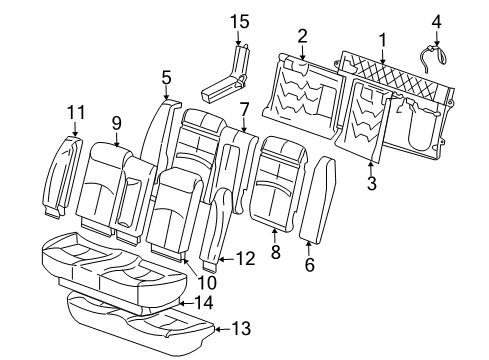 2004 Buick Regal Seat Frame, Rear Diagram for 88898767