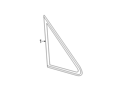 2012 Chevy Caprice Quarter Panel - Glass & Hardware Diagram