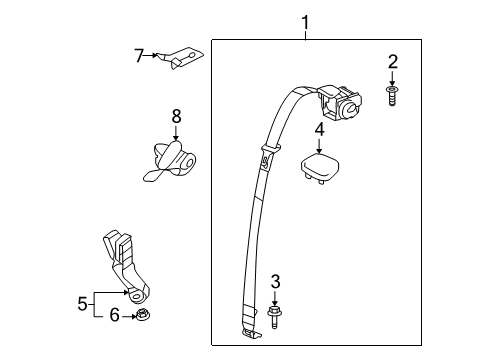 2004 Saturn Ion Rear Seat Belts Diagram 1 - Thumbnail